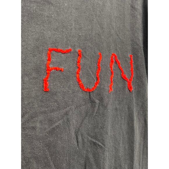 UNBRANDED Men's Black-Red Embroidered Crewneck Short Sleeve Casual T-Shirt SZ S - Picture 4 of 9